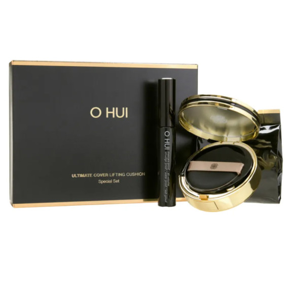 Люкс кушон для обличчя O Hui Ultimate Cover Lifting Cushion Special Set 01 Milk Beige - фото №1