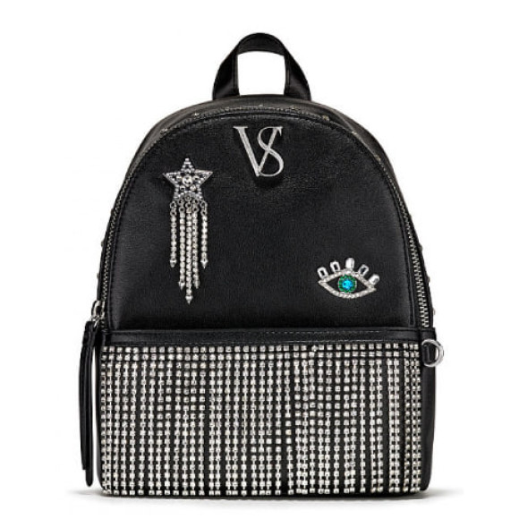 Рюкзак Victoria's Secret PEBBLED V-QUILT SMALL CITY BACKPACK, BLACK GLAM 1 шт - фото №1