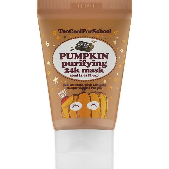 Маска-плівка для обличчя із колоїдним золотом Too Cool For School Pumpkin Purifying 24k Mask - фото №1