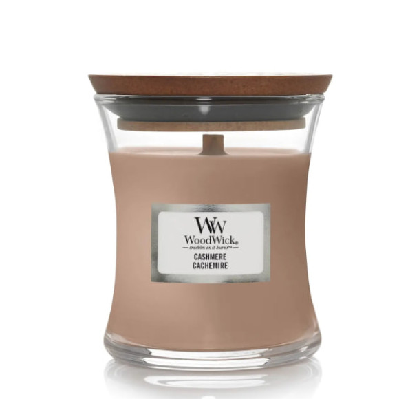 Ароматична свічка з ароматом айви, ірису та сандалу Woodwick Mini Cashmere 85 г - фото №1
