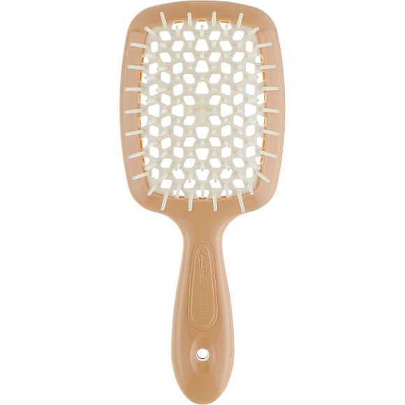 Гребінець для волосся персикова з білим  Janeke Superbrush Small The Original Italian 1 шт - фото №1