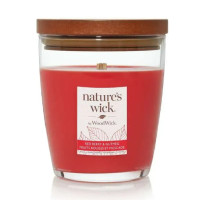 Ароматична свічка з ароматом червоних ягід та мускатного горіха Woodwick Nature’s Wick Redberry & Nutmeg 284 г - фото №1