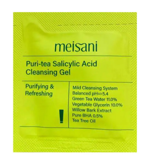 Гель для вмивання з саліциловою кислотою Meisani Puri-Tea Salicylic Acid Cleansing Gel, 2 мл - фото №1