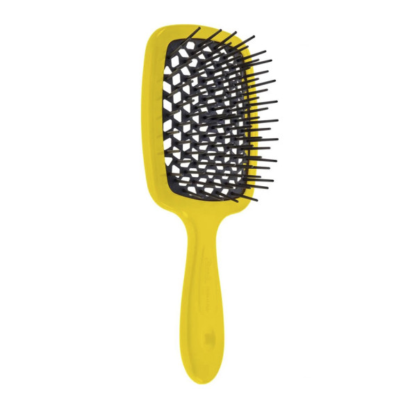 Расческа Janeke Superbrush With Soft Moulded Tips Жовта з чорним - фото №1