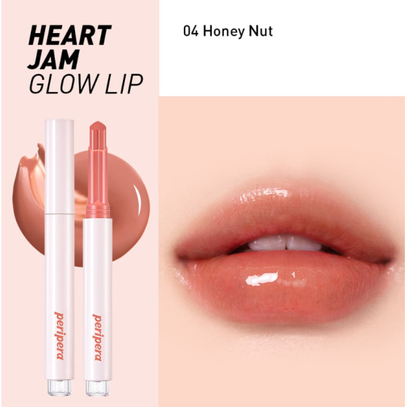 Сяючий блиск-помада в стіку Peripera Heart Jam Glow Lip 04 Honey Nut 1.4 г - фото №1